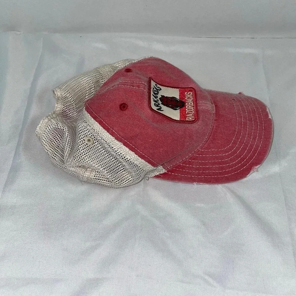 Top‎ of the World Arkansas Razorbacks Trucker Hat Red Distressed Mesh Snapback